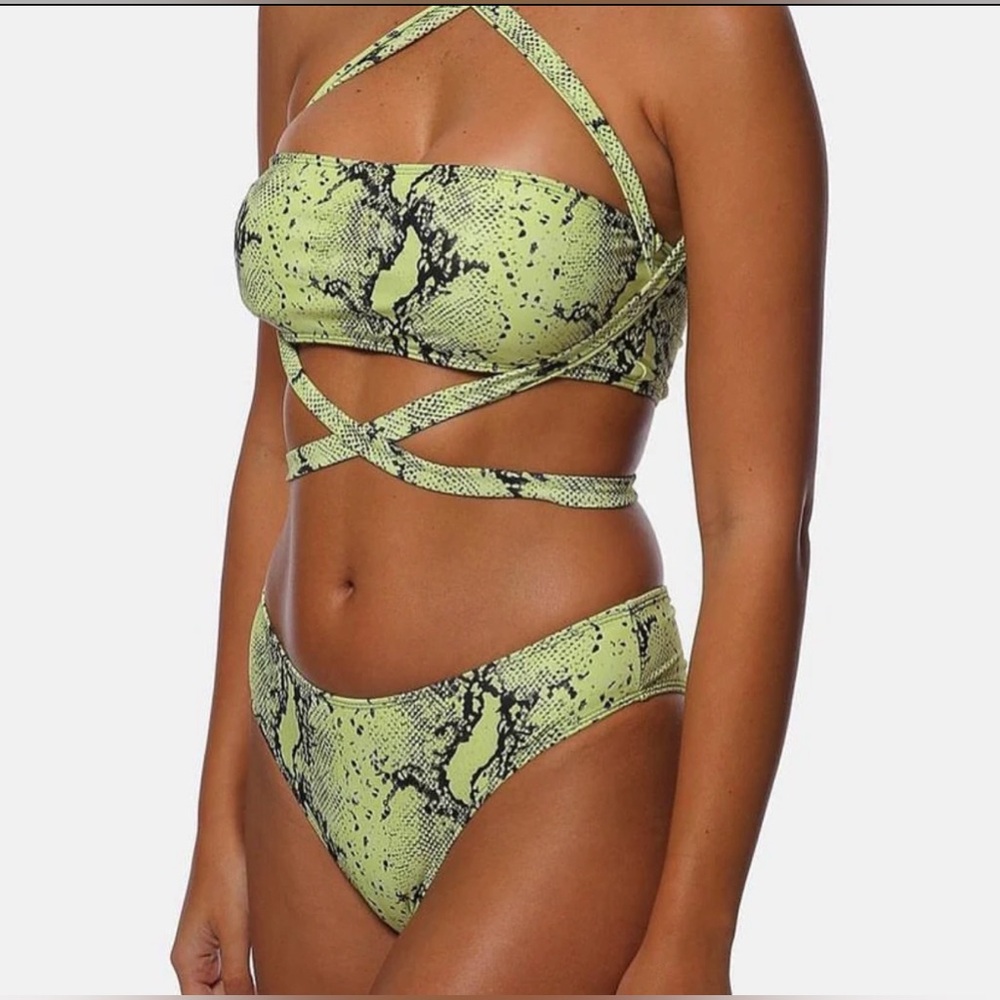 Neon Snake Print Bikini - image 1